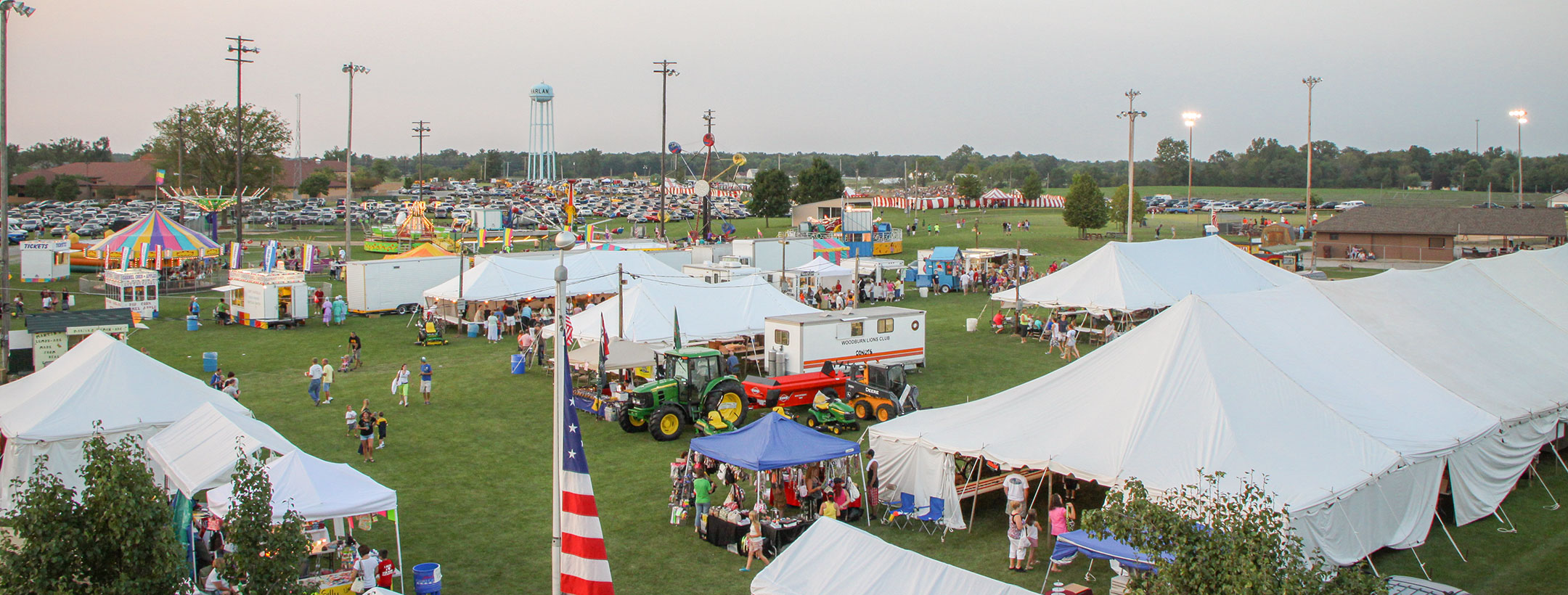 Harlan Days Festival overhead from the South end of The Harlan Community Park